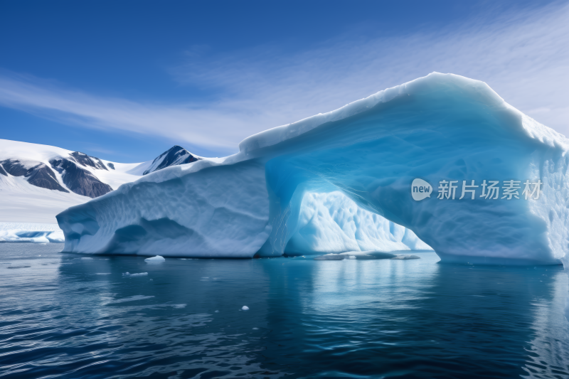 一座大冰山漂浮在水中高清背景图片