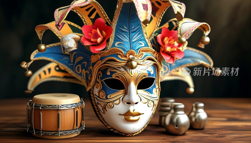 面具铃鼓巴西狂欢节