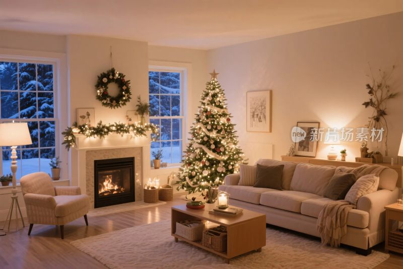 温馨圣诞室内场景