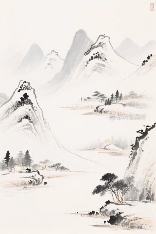 水墨山水国画