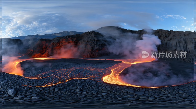 熔岩流淌的山谷奇景