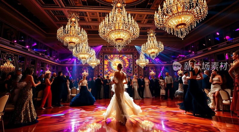 豪华舞会上的优雅舞者