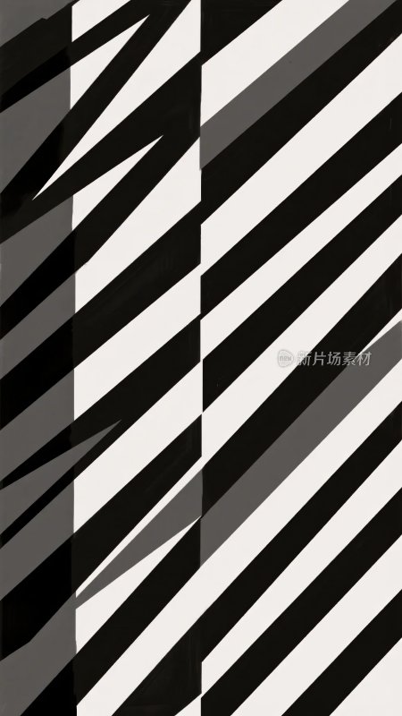 黑白条纹几何抽象图案