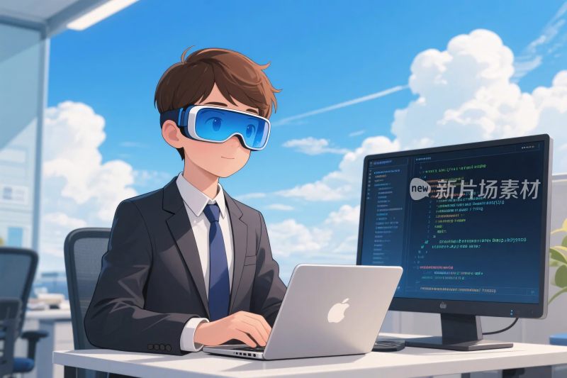 科技办公插画场景