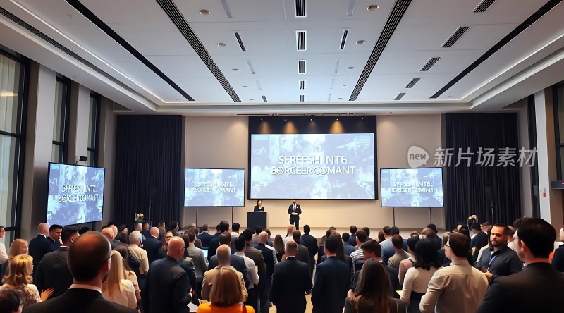 新品发布会现场观众专注聆听演讲