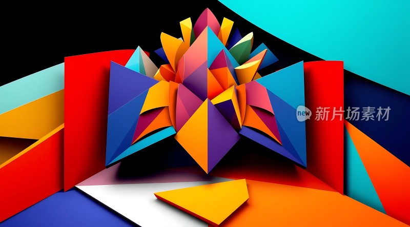 多彩几何艺术造型