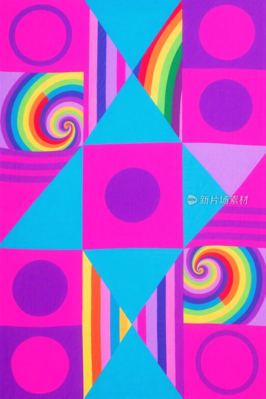 多彩几何图案插画