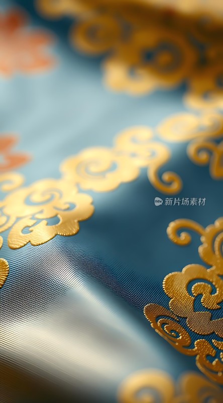 金色云纹布料特写