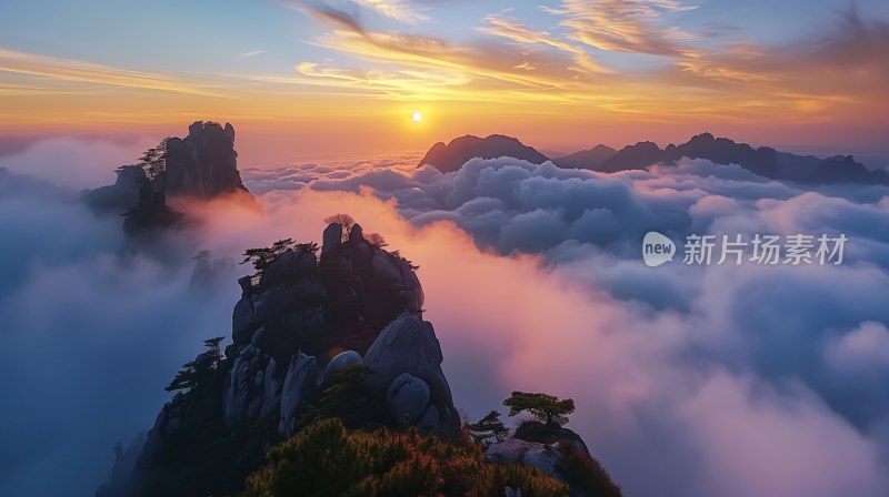 日出山川云海