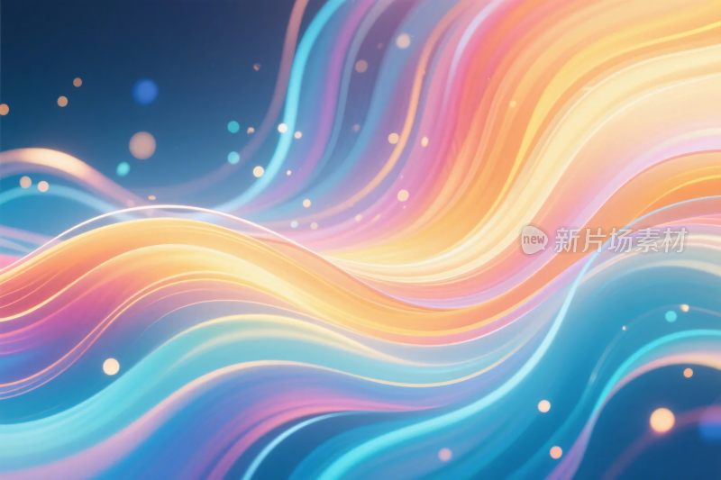 彩色流动波浪插画