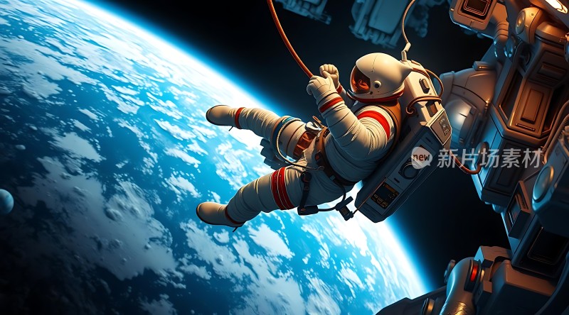 太空漫步宇航员与地球的壮丽对话