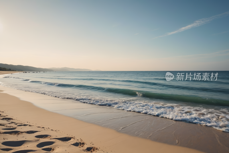 海滩上的海浪拍打着沙滩纹理背景图片