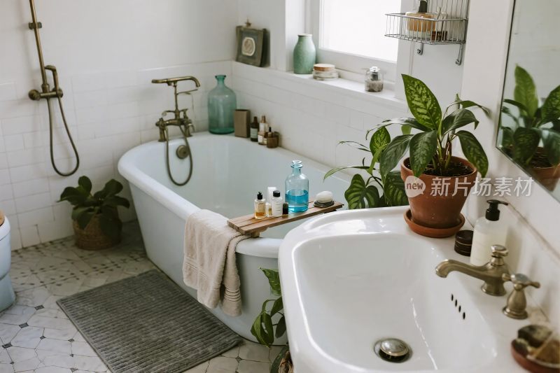 复古浴室场景