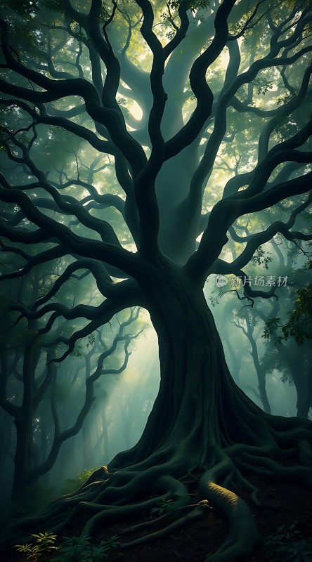 迷雾森林中的古老大树