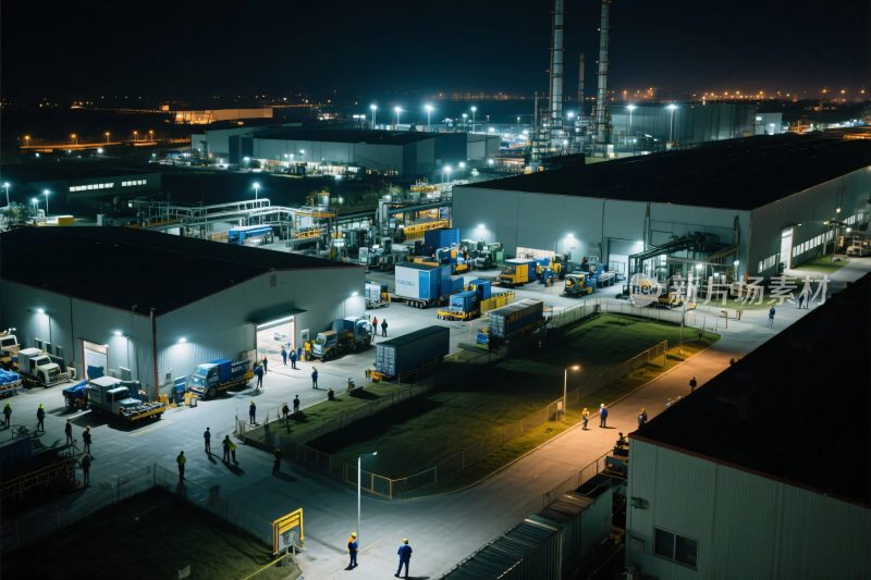 工业厂区夜景摄影