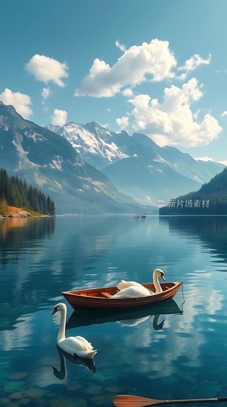 天鹅湖畔静谧时光