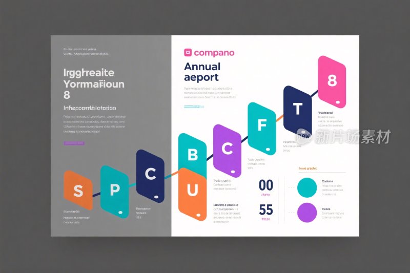 现代风格年度报告信息图