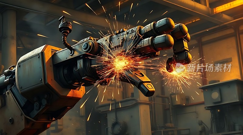 机械臂焊接火花四溅