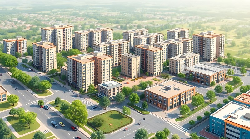 现代住宅区鸟瞰图