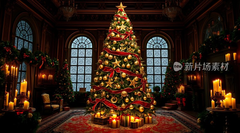 圣诞树下的温馨家园