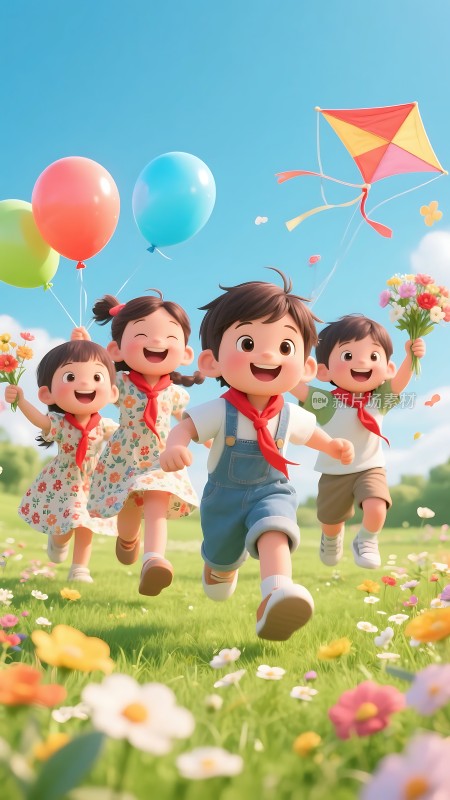 春日放风筝气球飘满天