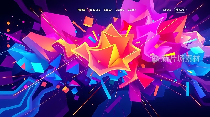 多彩几何艺术风暴