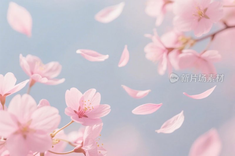 樱花飘落唯美场景