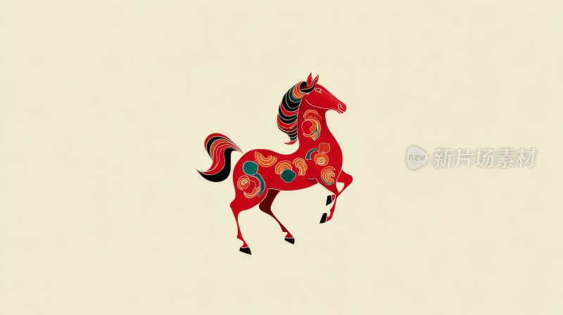 中国风，马年春节节日喜庆艺术民族风