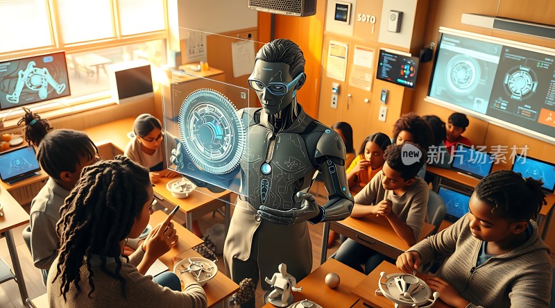 未来科技教室里的互动教学场景