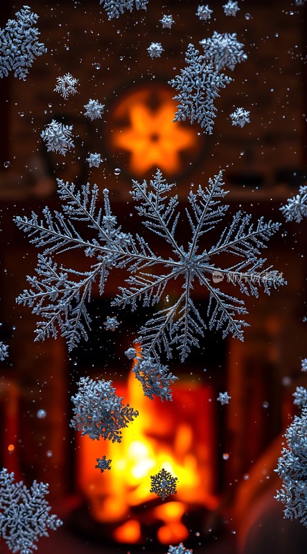 雪花飘落 fireplace