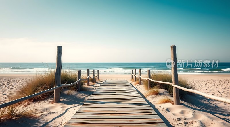 阳光下的海滩小径