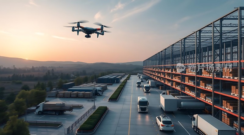 智能物流中心无人机与卡车协同作业