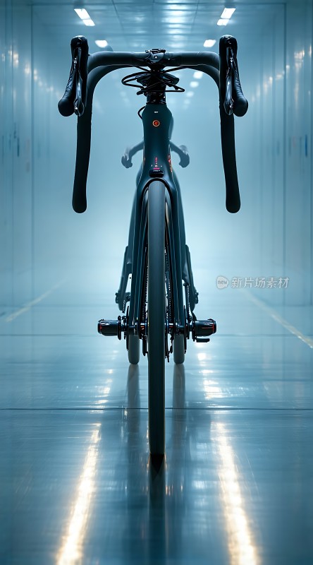 风洞实验室中的黑色自行车
