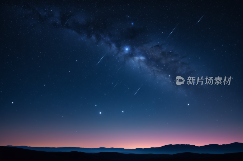 星空夜空有几颗星星和几颗流星风光风景图片