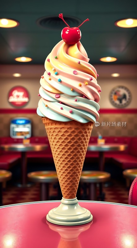 彩色冰淇淋甜筒