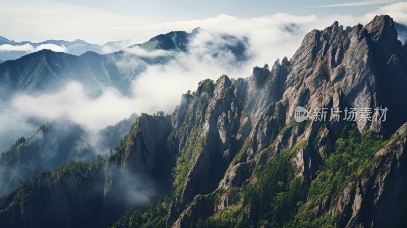 云雾缭绕的山峰