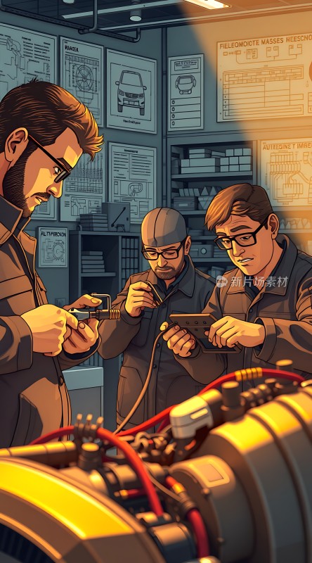 机械师团队专注检修发动机