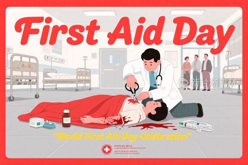 急救日急救场景插画