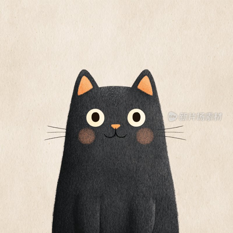 可爱黑猫插画形象