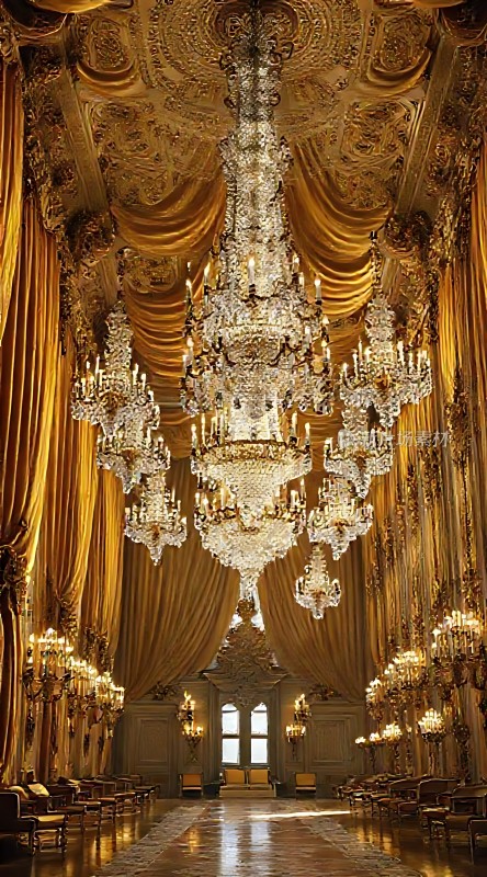 金色大厅华丽吊灯
