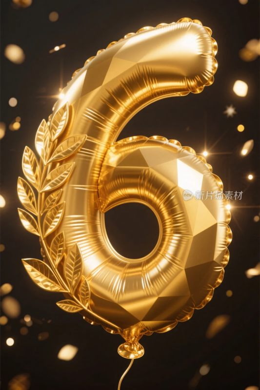 金色数字装饰气球