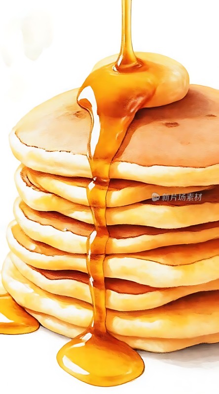 糖浆浇头的美味煎饼