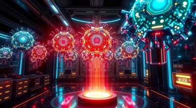 未来科技实验室机械装置与光效交织