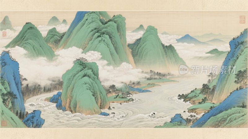 山水水墨国画