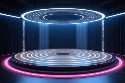 圆形灯光的舞台特写高清背景图片
