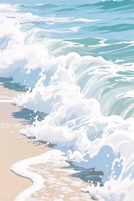 海滩海浪插画 海滩海浪插画