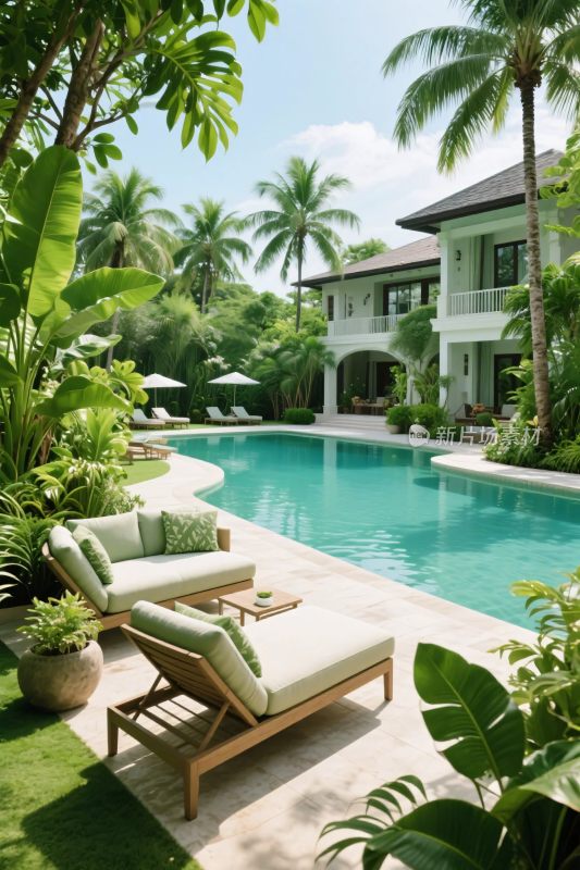 豪华泳池别墅庭院