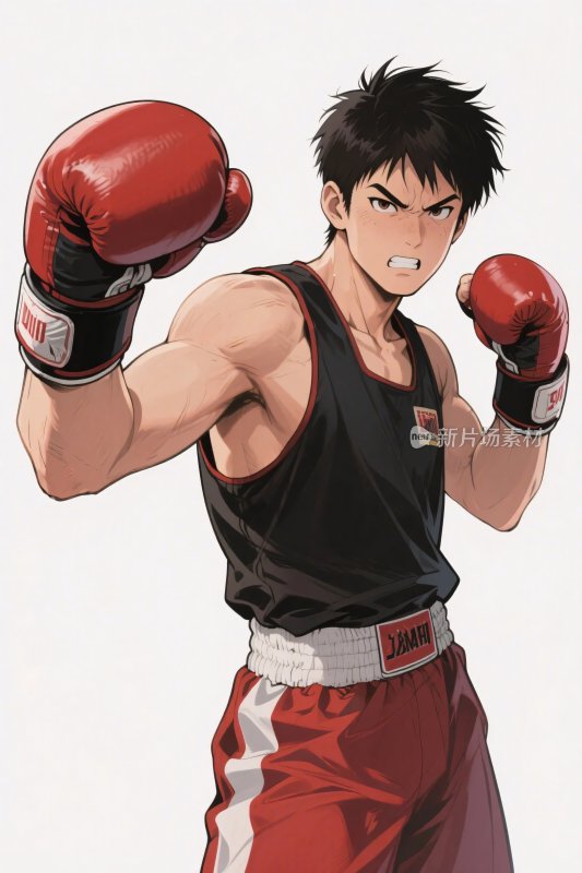 拳击运动员动漫插画