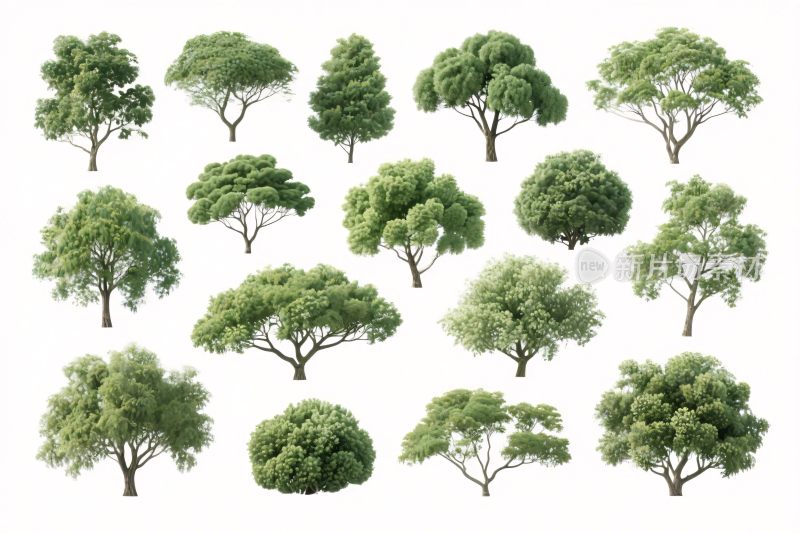 多种树木插画集合