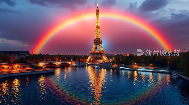 埃菲尔铁塔下的彩虹之梦